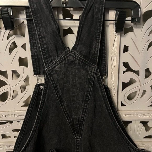 NOBO ADORABLE BLACK STRETCHY COTTON JEAN OVERALLS SHORTS - Picture 6 of 8